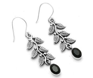Leaves - Natural Black Onyx - Brazil Earrings SDE65771 E-1228, 6x8 mm