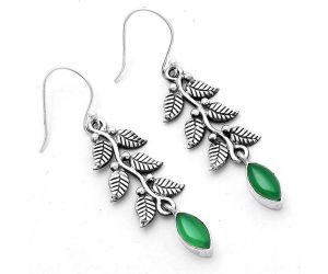 Leaves - Natural Green Onyx Earrings SDE65780 E-1228, 5x10 mm