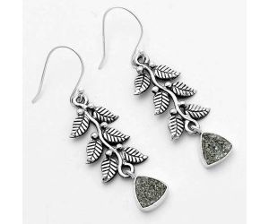 Leaves - Natural Titanium Druzy Earrings SDE65785 E-1228, 8x8 mm