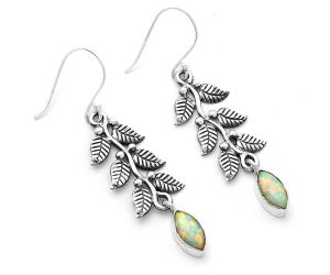 Leaves - Fire Opal Earrings SDE65815 E-1228, 5x10 mm