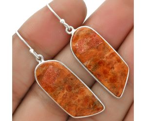 Natural Red Sponge Coral Earrings SDE66208 E-1001, 12x29 mm