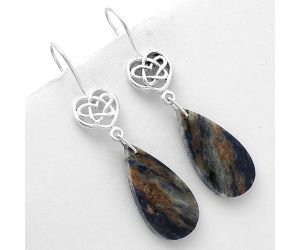 Celtic - Natural Sodalite Earrings SDE66245 E-1213, 12x25 mm