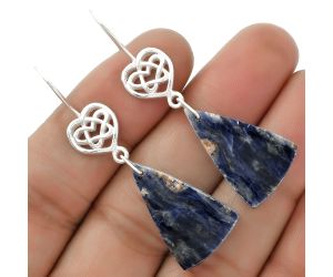 Celtic - Natural Sodalite Earrings SDE66252 E-1213, 15x24 mm