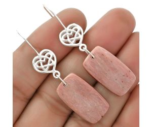 Celtic - Natural Pink Tulip Quartz Earrings SDE66270 E-1213, 13x23 mm