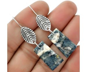 Natural Blue Scheelite - Turkey Earrings SDE66358 E-1203, 11x22 mm