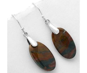 Natural Blood Stone - India Earrings SDE66448 E-1214, 13x22 mm