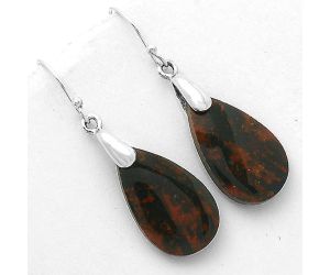 Natural Blood Stone - India Earrings SDE66451 E-1214, 14x24 mm