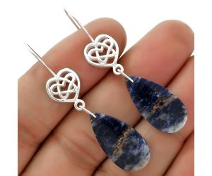 Celtic - Natural Sodalite Earrings SDE66480 E-1213, 12x23 mm