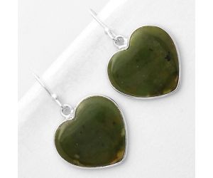 Valentine Gift Heart Natural Chrome Chalcedony Earrings SDE66854 E-1022, 18x19 mm
