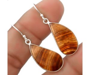 Natural Brown Fluorite Earrings SDE66955 E-1001, 12x23 mm