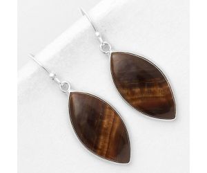 Natural Brown Fluorite Earrings SDE66977 E-1001, 13x26 mm