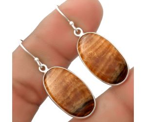 Natural Brown Fluorite Earrings SDE66979 E-1001, 13x24 mm