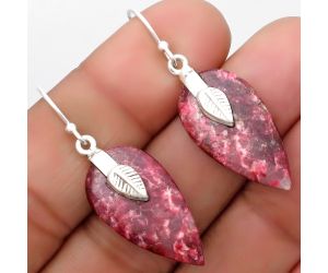 Natural Pink Thulite - Norway Earrings SDE67211 E-1137, 13x24 mm