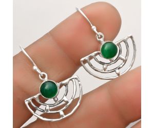 Natural Green Onyx Earrings SDE67251 E-1225, 6x6 mm