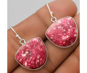 Natural Pink Thulite - Norway Earrings SDE67634 E-1001, 17x19 mm