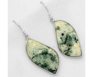 Natural Tree Weed Moss Agate - India Earrings SDE67712 E-1001, 15x30 mm