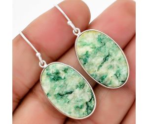 Natural Tree Weed Moss Agate - India Earrings SDE67713 E-1001, 15x25 mm