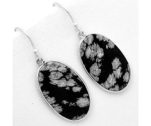 Natural Snow Flake Obsidian Earrings SDE67821 E-1001, 15x24 mm