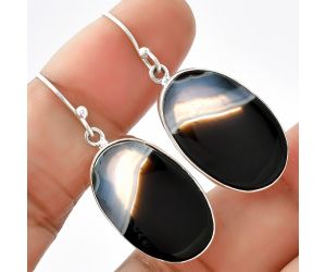Natural Banded Onyx Earrings SDE68711 E-1001, 14x23 mm