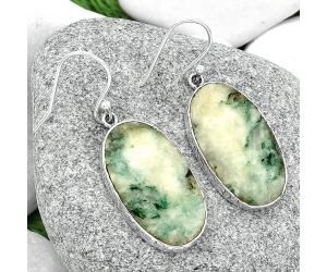 Natural Tree Weed Moss Agate - India Earrings SDE68798 E-1001, 15x26 mm
