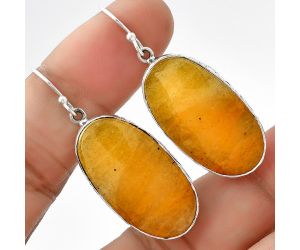 Natural Honey Aragonite Earrings SDE68816 E-1001, 15x28 mm