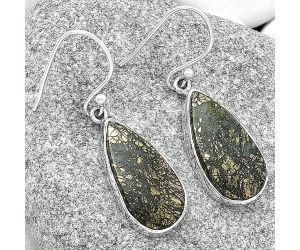 Natural Nipomo Marcasite Agate Earrings SDE68837 E-1001, 11x21 mm