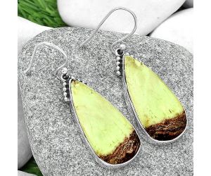 Natural Lemon Chrysocolla - Brazil Earrings SDE68856 E-1057, 14x29 mm