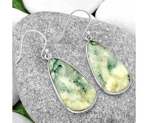 Natural Tree Weed Moss Agate - India Earrings SDE69056 E-1001, 15x27 mm