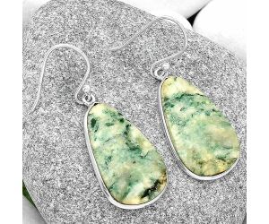 Natural Tree Weed Moss Agate - India Earrings SDE69062 E-1001, 15x25 mm