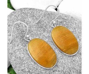 Natural Honey Aragonite Earrings SDE69142 E-1001, 15x23 mm