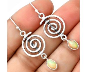 Spiral - Natural Ethiopian Opal Earrings SDE69248 E-1234, 5x7 mm