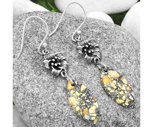 Floral - Maligano Jasper - Indonesia Earrings SDE69277 E-1237, 10x21 mm