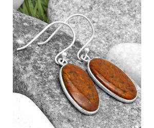 Natural Red Moss Agate Earrings SDE69399 E-1001, 11x20 mm
