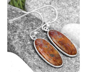 Natural Red Moss Agate Earrings SDE69538 E-1001, 12x21 mm