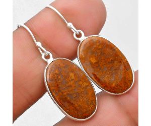 Natural Red Moss Agate Earrings SDE69577 E-1001, 13x21 mm