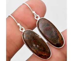 Natural Red Moss Agate Earrings SDE69727 E-1001, 11x25 mm