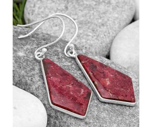 Natural Pink Thulite - Norway Earrings SDE69751 E-1001, 16x26 mm