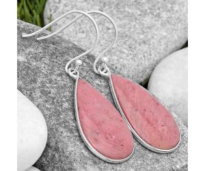 Natural Pink Tulip Quartz Earrings SDE70002 E-1001, 14x26 mm