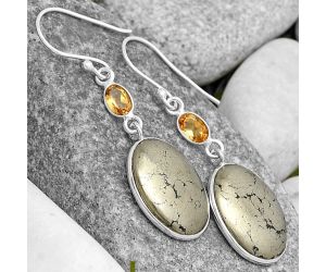 Apache Gold Healer's Gold & Citrine Earrings SDE70163 E-1002, 13x18 mm