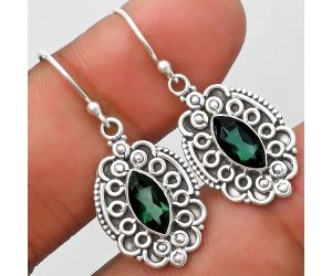 Lab Created Green Tourmaline Earrings SDE70333 E-1153, 5x10 mm