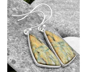 Natural Tree Weed Moss Agate - India Earrings SDE70401 E-1001, 13x26 mm