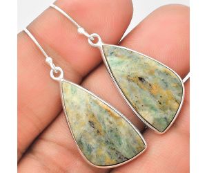 Natural Tree Weed Moss Agate - India Earrings SDE70407 E-1001, 14x26 mm