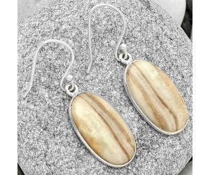 Natural Brown Aragonite Earrings SDE70431 E-1001, 12x21 mm