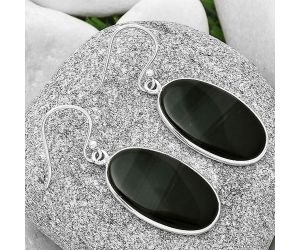 Natural Black Lace Obsidian Earrings SDE70531 E-1001, 15x25 mm