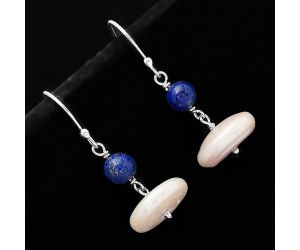 Fresh Water Pearl & Lapis Lazuli Earrings SDE70572 E-1009, 13x13 mm