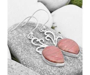 Natural Pink Tulip Quartz Earrings SDE70905 E-1212, 13x17 mm