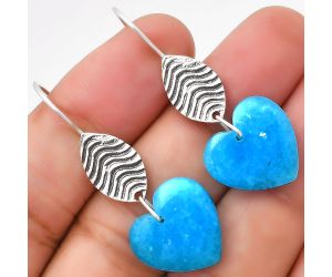 Valentine Gift Heart Natural Smithsonite Earrings SDE70924 E-1203, 16x17 mm