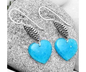 Valentine Gift Heart Natural Smithsonite Earrings SDE70924 E-1203, 16x17 mm