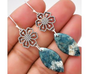 Natural Blue Scheelite - Turkey Earrings SDE70999 E-1235, 12x24 mm