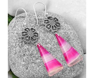 Artisan - Pink Botswana Agate Earrings SDE71073 E-1235, 13x28 mm